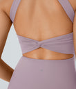 Backless Twisted Active Dress - Pink Purple