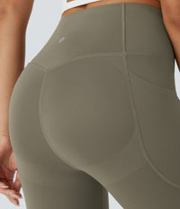 Halara UltraSculpt™ High Waisted Butt Lifting Tummy Control Pocket Shaping Workout Leggings - Grass Grey Green