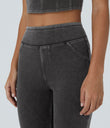 Halara Flex™ High Waisted Pocket Denim Capri Casual Leggings - Hemp Rope Black Denim