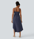 Breezeful™ High Low 2-Piece Pocket Flowy Midi Quick Dry Casual Dress - Patriot Blue