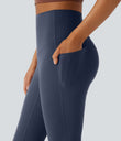 Halara UltraSculpt™ High Waisted Tummy Control Pocket Shaping Yoga Bootcut Leggings - Mood Indigo