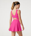 SoftlyZero™ Airy U Neck 2-in-1 Pocket Mini Cool Touch Dance Active Dress-Easy Peezy - Fuchsia Fedora