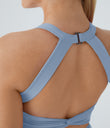 Backless Twisted Active Dress - Light Grey Blue