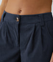Mid Rise Zipper Pocket Corduroy Casual Pants - Foggy Blue