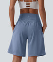 SoftlyZero™ Airy Super High Waisted 2-in-1 Cool Touch Yoga Shorts 9" with Pockets - Infinity