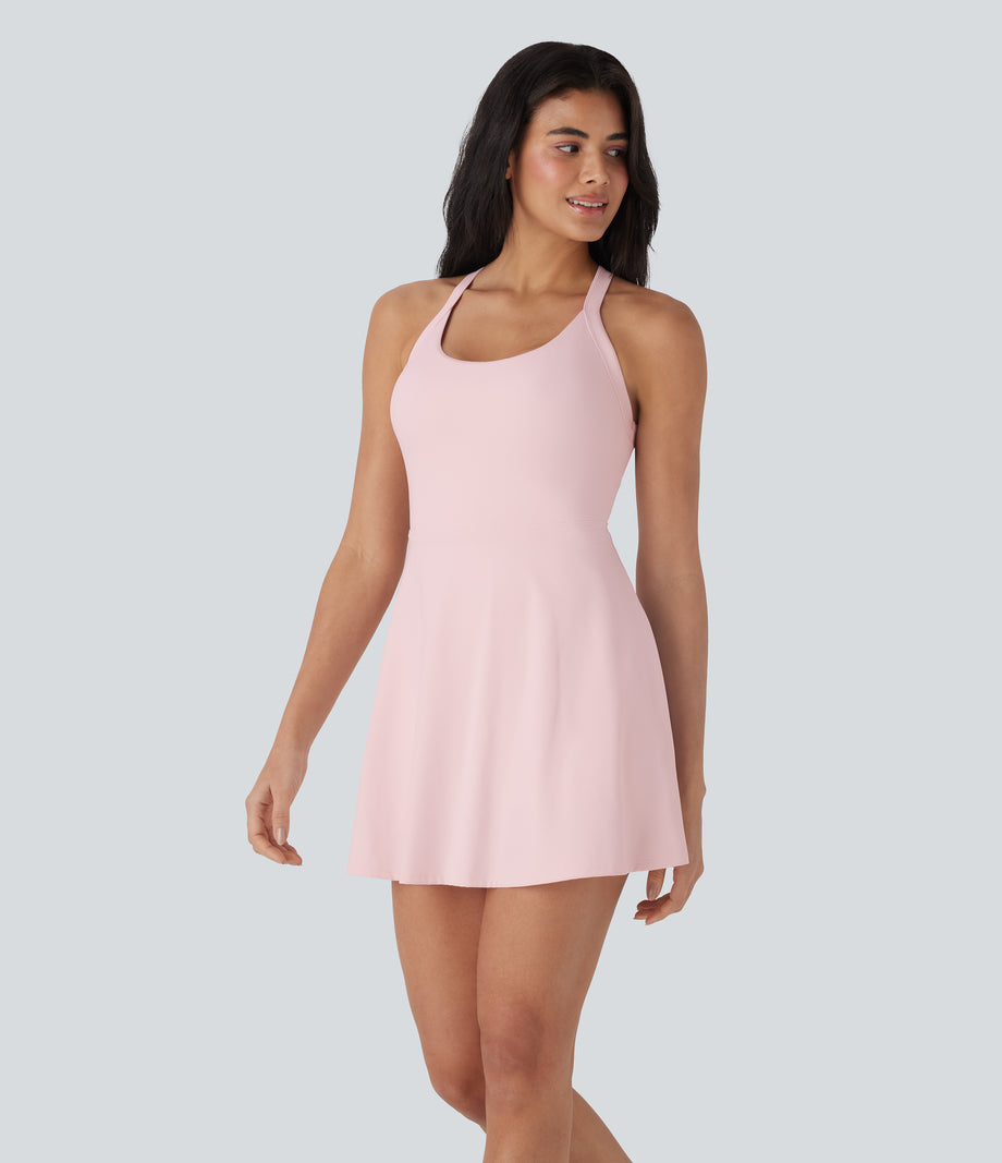 SoftlyZero™ Airy Backless Twisted Cool Touch Dance Active Dress-Easy Peezy Edition - Primrose Pink