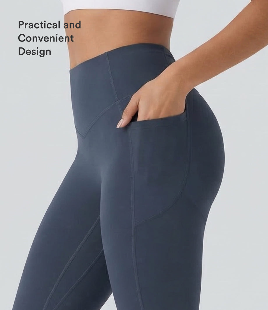 Halara UltraSculpt™ High Waisted Tummy Control Butt Lifting Ruched Pocket Shaping Yoga Leggings - Carbon