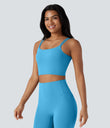 Halara UltraSculpt™ Double Straps Twisted Backless Cropped Yoga Tank Top - Swim Cap