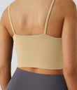 Basic Padded Workout Cropped Low Support Tank Top A-D Cups - Moonstone