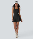 SoftlyZero™ Airy U Neck 2-in-1 Pocket Mini Cool Touch Dance Active Dress-Easy Peezy - Black