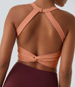 SoftlyZero™ Plush Cut Out Cropped Yoga Tank Top - Sun Baked