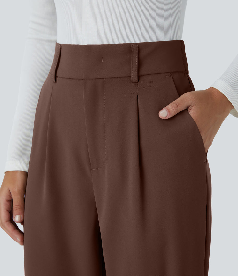 Halara Flex™ High Waisted Pocket Solid Work Tapered Pants - Rocky Road