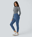 Halara Flex™ High Waisted Pocket Denim Casual Leggings - Denim Dark Blue