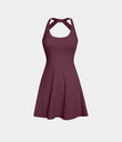 Backless Twisted Active Dress - Fig