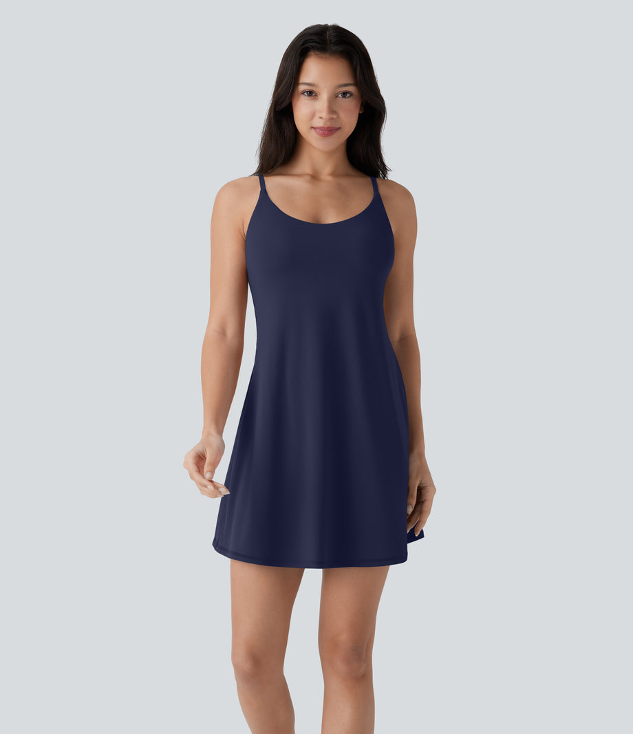 SoftlyZero™ Plush Molded Cups Low Support Dance Active Dress-Easy Peezy Edition A-D Cups - Peacoat