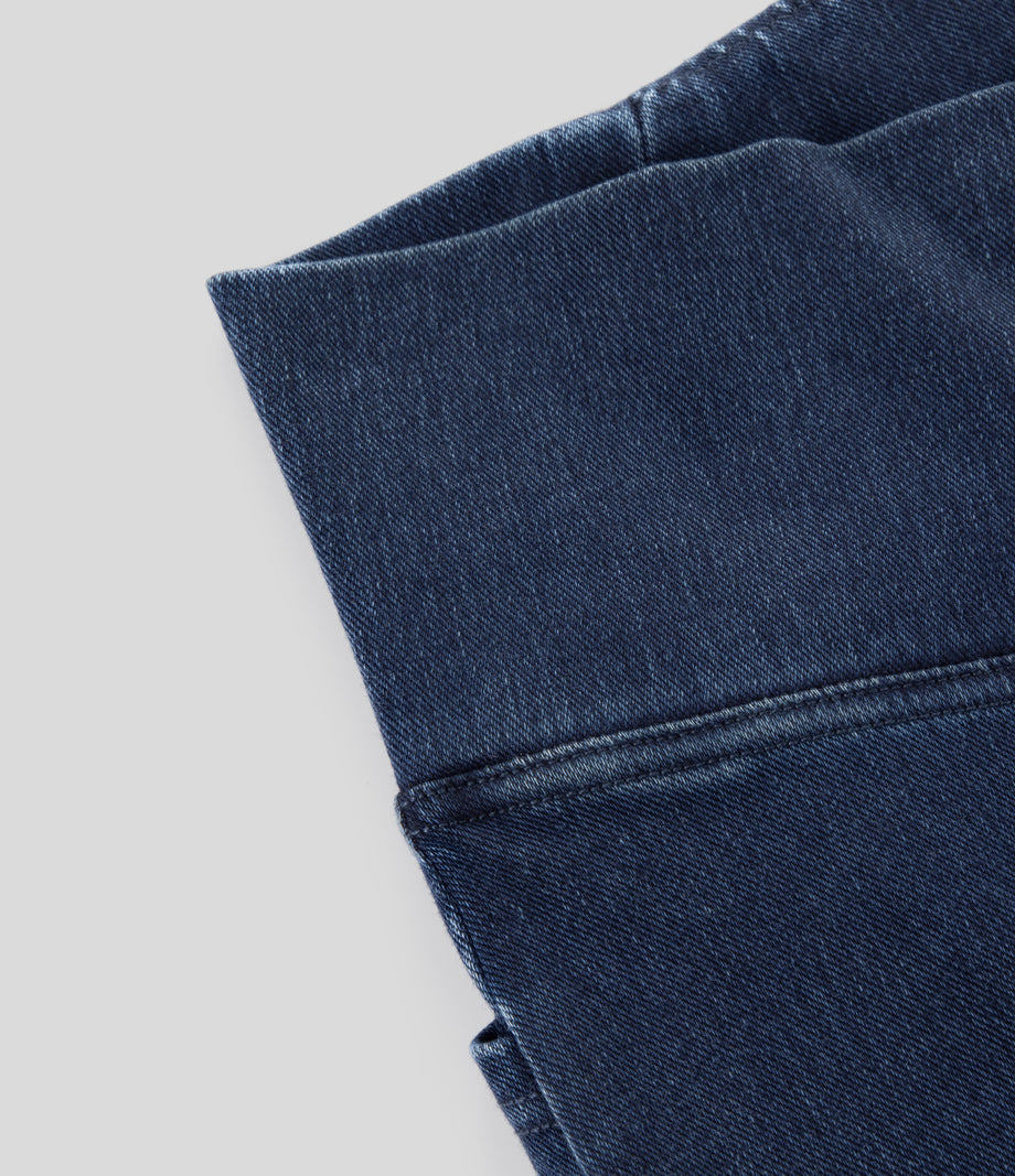 Halara Flex™ Crossover Pocket Washed Denim Work Leggings - Unitary Blue Denim