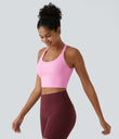 SoftlyZero™ Plush Cut Out Cropped Yoga Tank Top - Nosegay