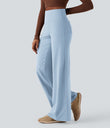 DayStretch High Waisted Tummy Control Wide Leg Baggy Yoga Pants with Pockets - Omphalodes