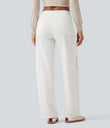 Halara Flex™ Mid Rise Pockets Straight Leg Casual Cargo Jeans - White Wood Denim