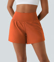 SoftlyZero™ Airy Super High Waisted 2-in-1  Cool Touch Yoga Shorts 5'' with Pockets-Longer Length - Orange Rust