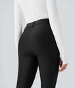 High Waisted Sheen 7/8 Leggings with Pockets - Black