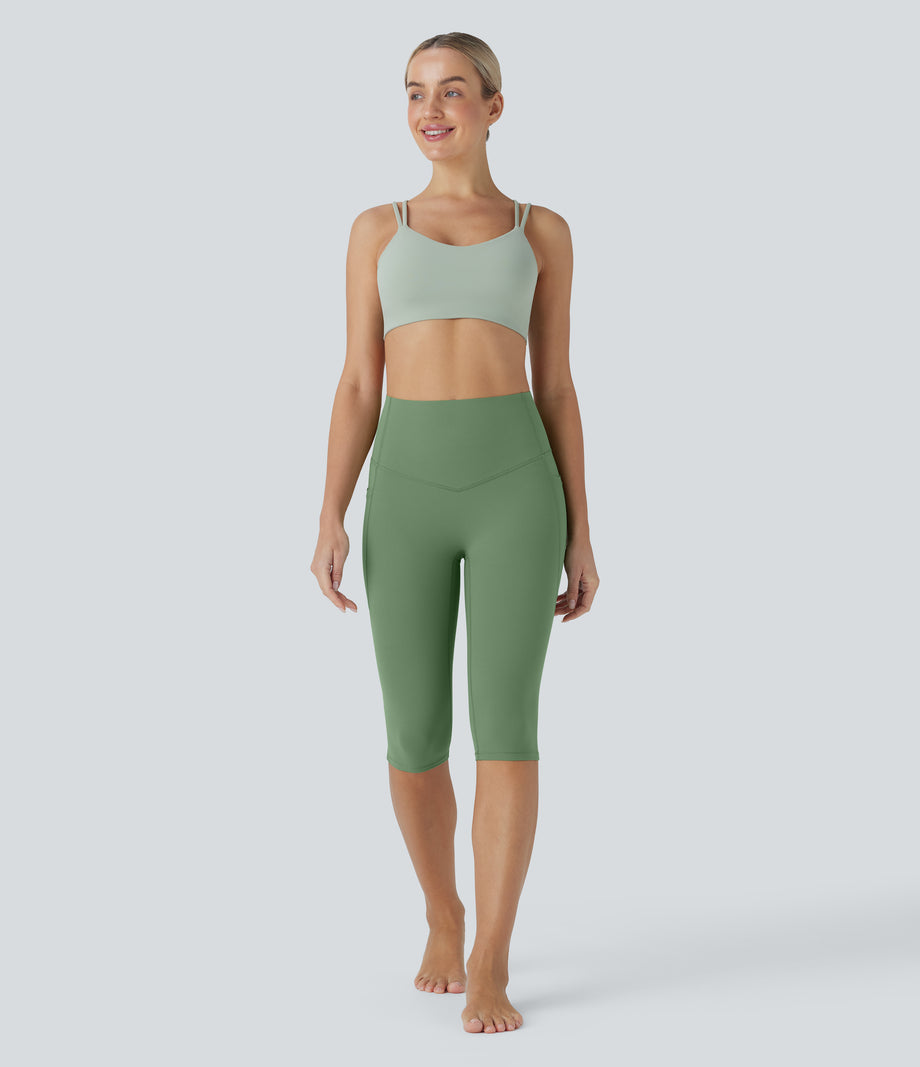 Halara UltraSculpt™ High Waisted Tummy Control Pedal Pusher Yoga Leggings with Pockets - Kashmir