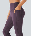Halara UltraSculpt™ High Waisted Scrunch Butt Lifting Tummy Control Pocket Shaping Yoga Bootcut Leggings - Night's Purple