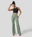 Halara Flex™ High Waisted Back Side Pocket Slight Flare Work Pants - Asparagus