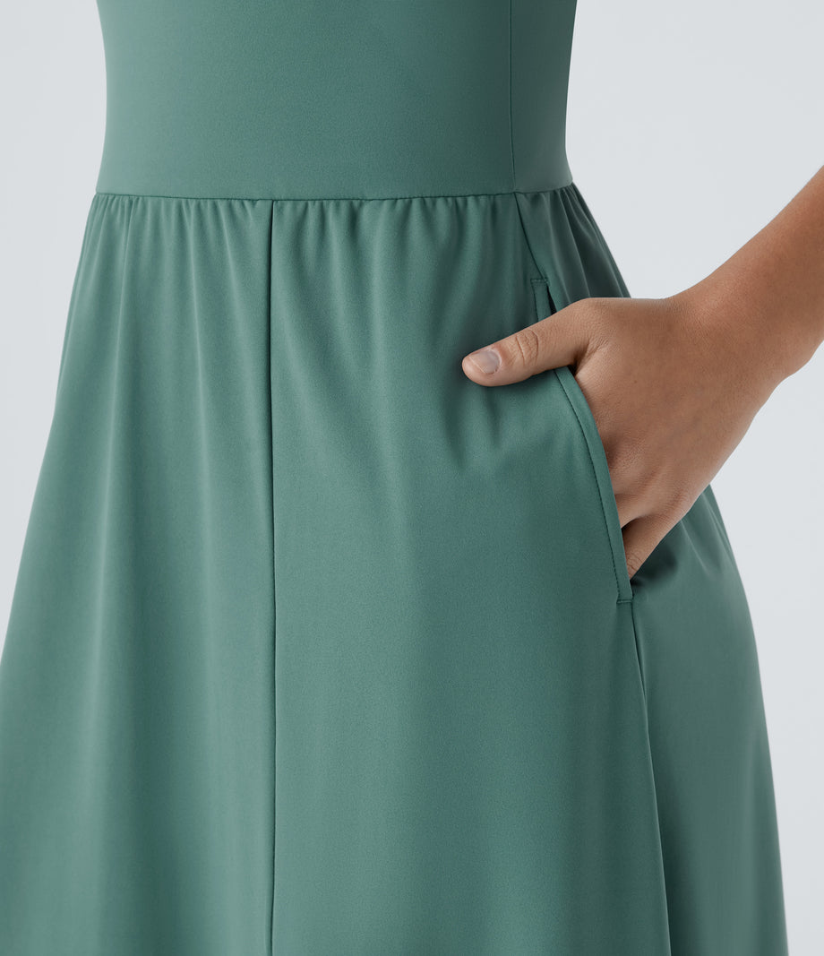 Everyday Midi Chill Dress-La Land - Blue Spruce