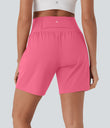 SoftlyZero™ Airy Super High Waisted 2-in-1 Cool Touch Yoga Shorts 7" with Pockets - Pink Lemonade