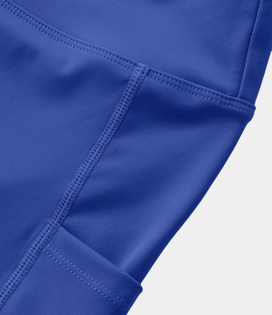 SoftlyZero™ Plush Double Straps 2-Piece Pocket Slip Dance Active Dress A-D Cups - Lotus Blue