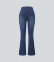 Halara Flex™ High Waisted Pockets Washed Casual Bootcut Jeans - Bright Blue Denim