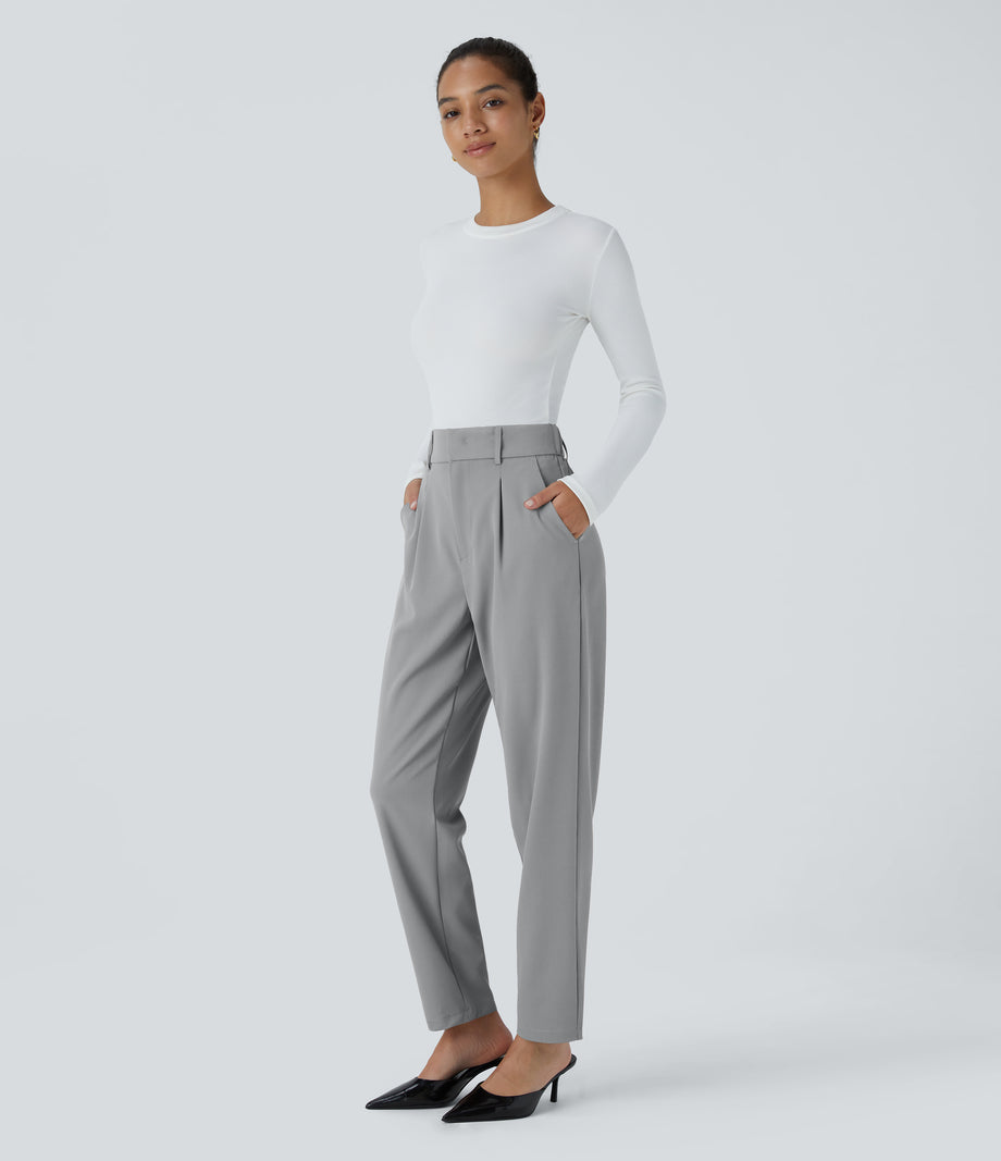 Halara Flex™ High Waisted Pocket Solid Work Tapered Pants - Quarry
