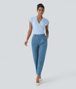 Halara Flex™ DayStretch High Waisted Pocket Ankle Length Tapered Work Pants - Light Azure
