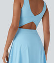 SoftlyZero™ Airy U Neck 2-in-1 Pocket Mini Cool Touch Dance Active Dress-Easy Peezy - Spun Sugar