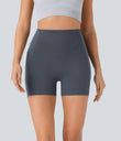 Halara UltraSculpt™ High Waisted Scrunch Butt Lifting Tummy Control Pocket Shaping Workout Biker Shorts 5'' - Silent Blue