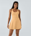 SoftlyZero™ Airy Backless Twisted Flare Low Support Dance Active Dress-Longer Length-Easy Peezy Edition A-D Cups - Sunburst