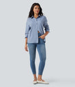 Halara Flex™ High Waisted Pockets Denim Casual Leggings - Mayan Blue Denim