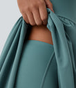 Breezeful™ High Low 2-Piece Pocket Flowy Midi Quick Dry Casual Dress - Stone Blue