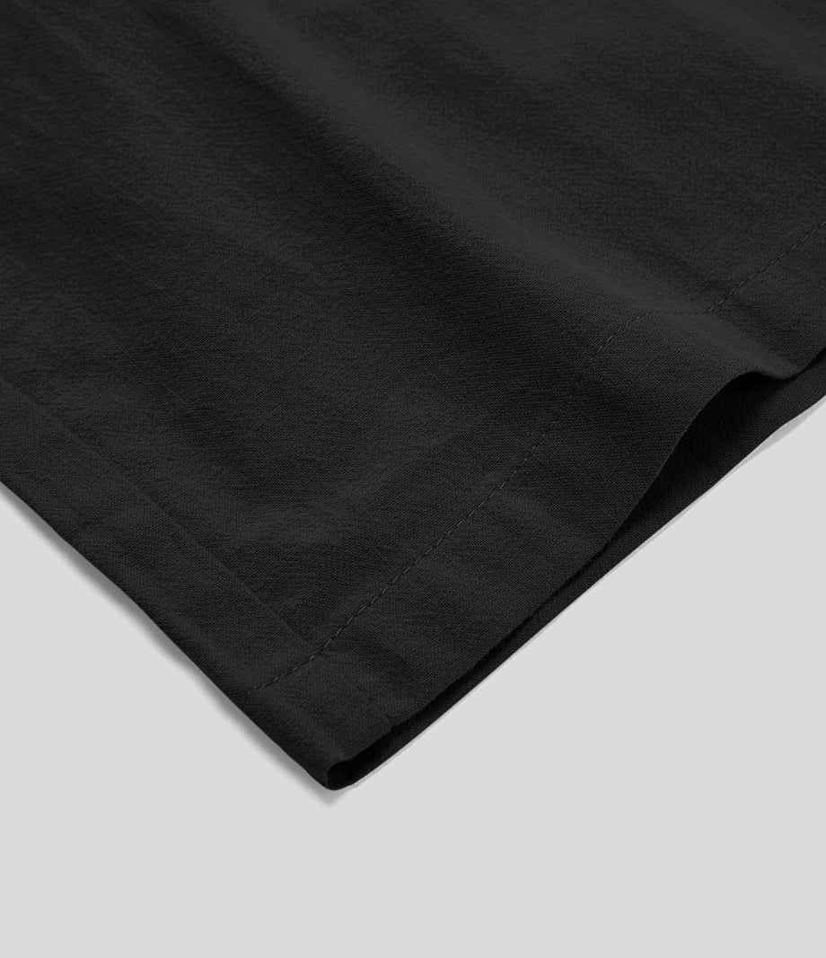 High Waisted Pocket Wide Leg Flowy Solid Palazzo Casual Linen-Feel Pants - Black