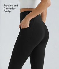 Halara UltraSculpt™ High Waisted Tummy Control Pocket Shaping Training Capri Leggings - Black