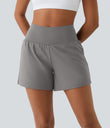SoftlyZero™ Airy Super High Waisted 2-in-1  Cool Touch Yoga Shorts 5'' with Pockets-Longer Length - Steeple Gray
