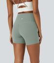Halara UltraSculpt™ High Waisted Tummy Control Side Pocket Shaping Training Biker Shorts 5'' - Iceberg Green