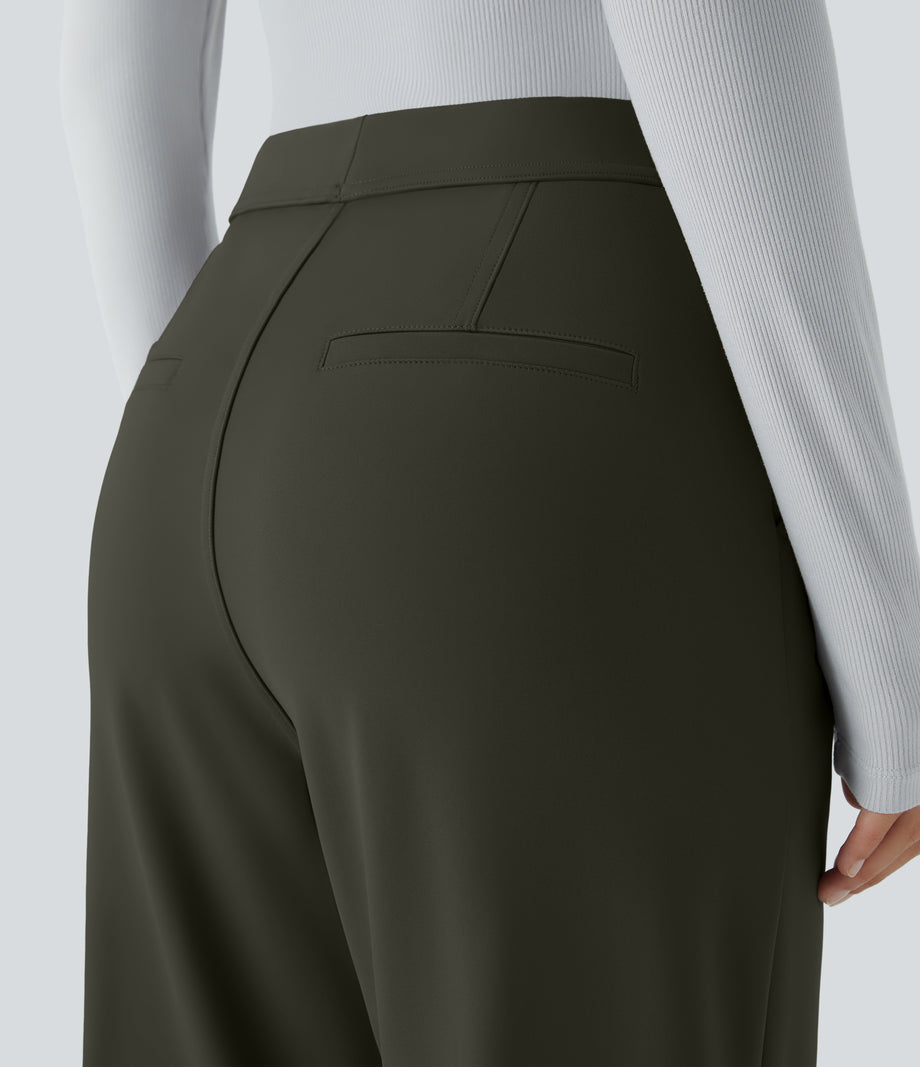 Halara Flex™ DayStretch High Waisted Pocket Work Flare Pants - Forest Night