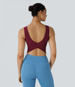 U Neck Crossover Barre Ballet Dance Tank Top A-D Cups - Deep Wine