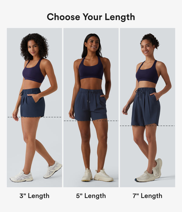 High Waisted Elastic Waistband Drawstring Pleated Yoga Shorts 3