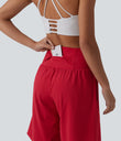 SoftlyZero™ Airy Super High Waisted 2-in-1 Cool Touch Yoga Shorts 9" with Pockets - Salsa