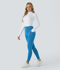 Halara UltraSculpt™ High Waisted Butt Lifting Tummy Control Pocket Shaping Workout Leggings - Vallarta Blue