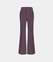 High Waisted Side Flap Pocket Flare Casual Cargo Pants - Dusky Evening purple