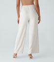 Halara Flex™ High Waisted Tie Side Wide Leg Work Pants - Teak White